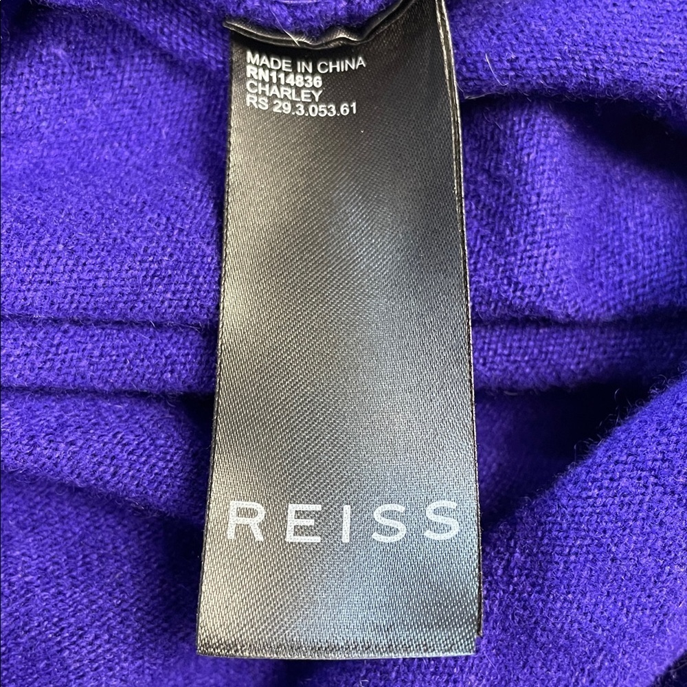 New Reiss Charley Ruched Long Sleeve Sweater Dress Wool Blend Purple Sz XS - Picture 12 of 16